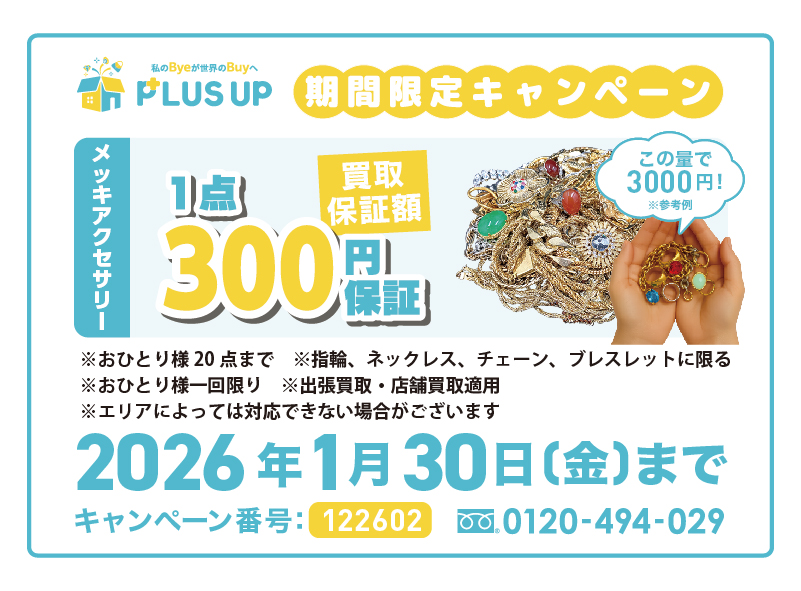 メッキアクセサリー買取｜1点300円【期間限定】