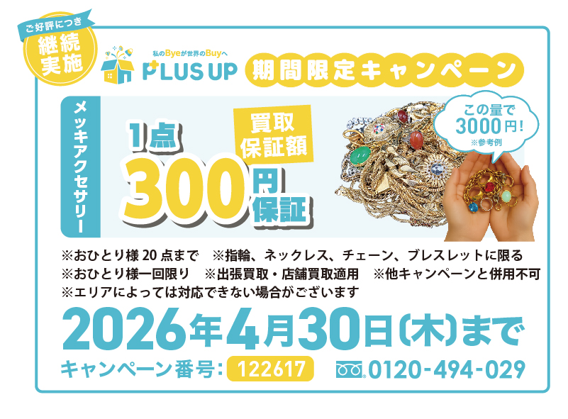 メッキアクセサリー買取｜1点300円【期間限定】